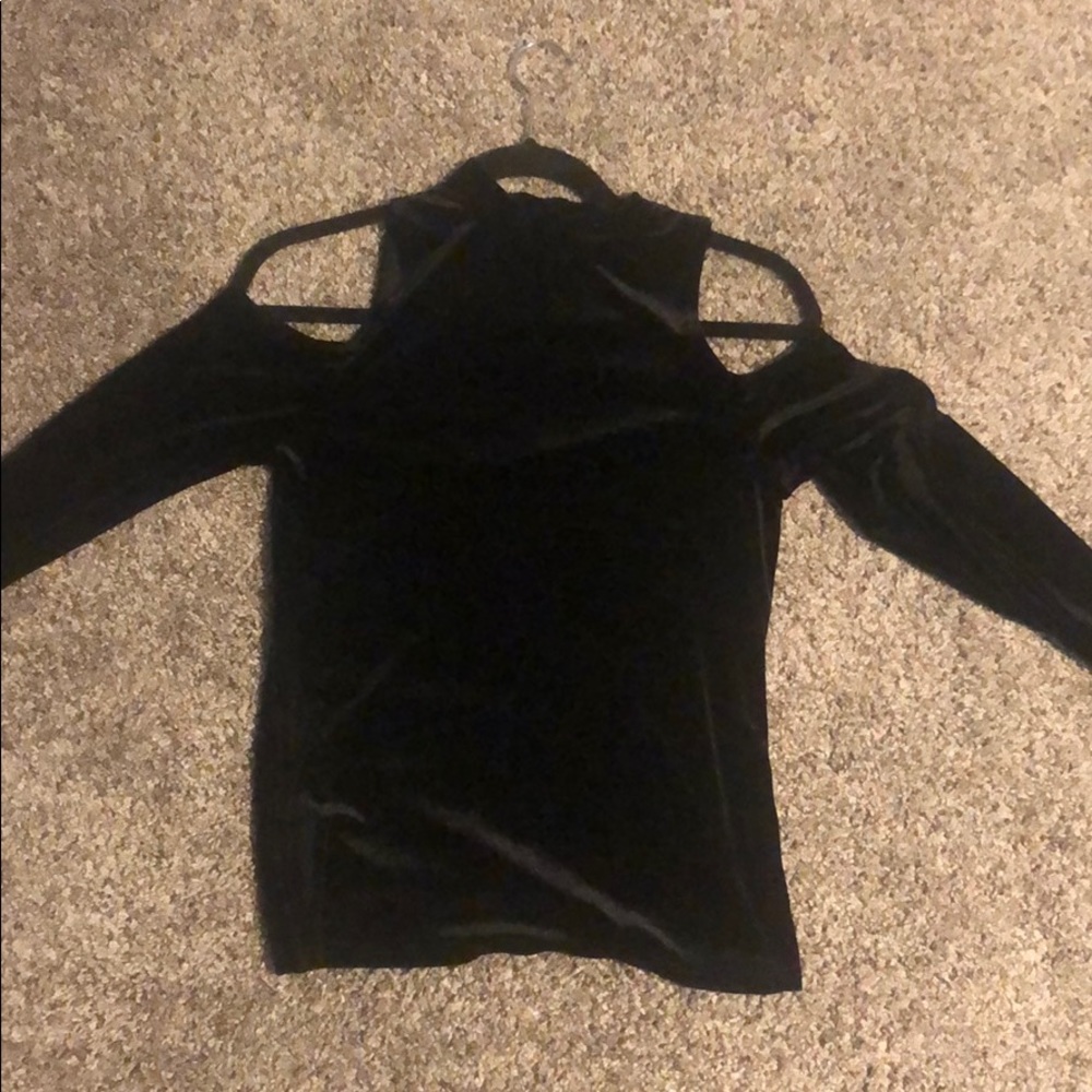 Velvet cold shoulder top
